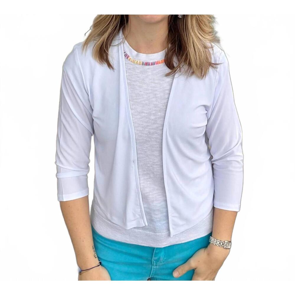 NEW FASHQUE bolero shrug jacket in white